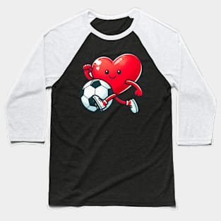 Valentine's Day Heart Soccer Player Team Sports Baseball T-Shirt